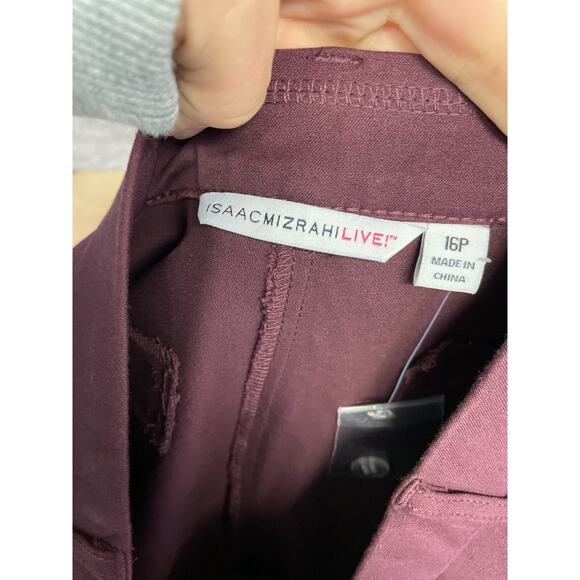 Isaac Mizrahi Live Pants 16P Petite Womens Burgundy Red Bootcut Stretch - Picture 8 of 11